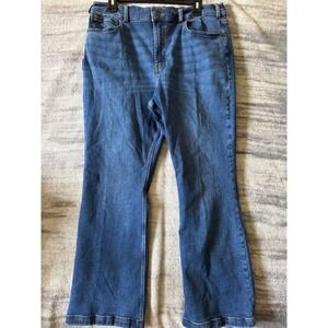 Duluth Trading Co Womens Fleece Lined Bootcut Jeans Blue 30912 16W x 31